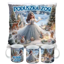 Zestaw Prezentowy Kubek i Poduszka Kraina Śniegu z Księżniczką