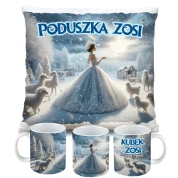 Zestaw Prezentowy Kubek i Poduszka Kraina Śniegu z Księżniczką
