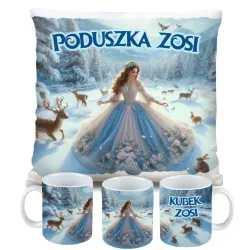 Zestaw Prezentowy Kubek i Poduszka Kraina Śniegu z Księżniczką