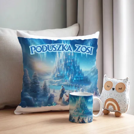 Zestaw Prezentowy Kubek i Poduszka Kraina Śniegu z Księżniczką