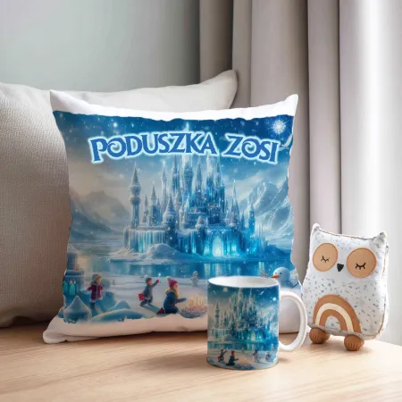 Zestaw Prezentowy Kubek i Poduszka Kraina Śniegu z Księżniczką