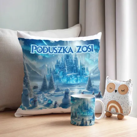 Zestaw Prezentowy Kubek i Poduszka Kraina Śniegu z Księżniczką