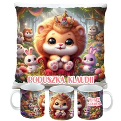 Zestaw prezentowy Król Lew kubek + poduszka na urodziny dla dziecka