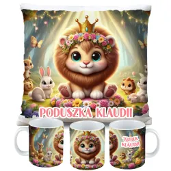 Zestaw prezentowy Król Lew kubek + poduszka na urodziny dla dziecka