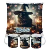 Zestaw Halloween MAGICZNY czarny KOT Kubek + Poduszka Prezent Upominek