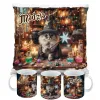 Zestaw Halloween MAGICZNY czarny KOT Kubek + Poduszka Prezent Upominek