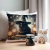 Zestaw Halloween MAGICZNY czarny KOT Kubek + Poduszka Prezent Upominek