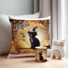 Zestaw Halloween MAGICZNY czarny KOT Kubek + Poduszka Prezent Upominek