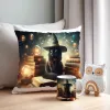 Zestaw Halloween MAGICZNY czarny KOT Kubek + Poduszka Prezent Upominek