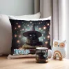 Zestaw Halloween MAGICZNY czarny KOT Kubek + Poduszka Prezent Upominek