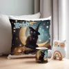 Zestaw Halloween MAGICZNY czarny KOT Kubek + Poduszka Prezent Upominek