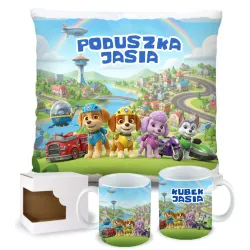 Paw Friends / Psia Misja – Zestaw Prezentowy Kubek + Poduszka z Imieniem Twojego Pupila!