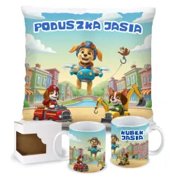 Paw Friends / Psia Misja – Zestaw Prezentowy Kubek + Poduszka z Imieniem Twojego Pupila!