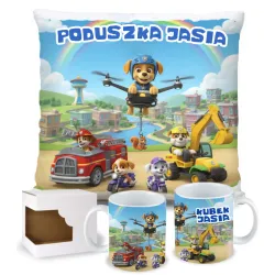 Paw Friends / Psia Misja – Zestaw Prezentowy Kubek + Poduszka z Imieniem Twojego Pupila!