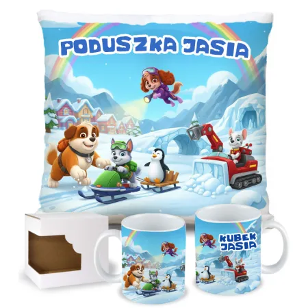 Paw Friends / Psia Misja – Zestaw Prezentowy Kubek + Poduszka z Imieniem Twojego Pupila!
