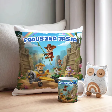 Paw Friends / Psia Misja – Zestaw Prezentowy Kubek + Poduszka z Imieniem Twojego Pupila!