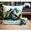 Zestaw dla Piłkarza Kubek + Poduszka z grafiką piłkarską DLA KIBICA FANA