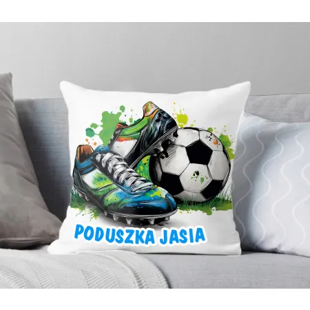 Poduszka dla Piłkarza z grafiką piłkarską DLA KIBICA FANA