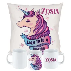 ZESTAW PODUSZKA KUBEK JEDNOROŻEC UNICORN NA URODZINY