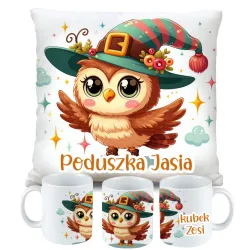 Kubek Poduszka z Sową Sowa Sówka Dziecięcy prezent Zestaw na Urodziny
