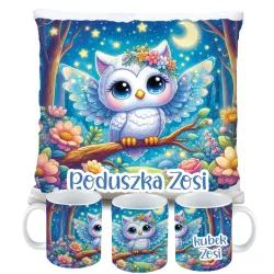 Kubek Poduszka z Sową Sowa Sówka Dziecięcy prezent Zestaw na Urodziny