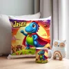 ZESTAW PREZENTOWY Kubek Poduszka Dinozaur Dinozaury T-rex Super Dinuś