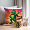 ZESTAW PREZENTOWY Kubek Poduszka Dinozaur Dinozaury T-rex Super Dinuś