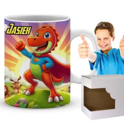 PREZENTOWY Kubek Dinozaur Dinozaury T-rex Super Dinuś