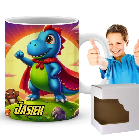 PREZENTOWY Kubek Dinozaur Dinozaury T-rex Super Dinuś