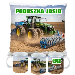 Zestaw na Prezent Rolnika Kubek Poduszka z Traktorem Styl Farming Symulator