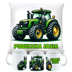 Zestaw na Prezent Rolnika Kubek Poduszka z Traktorem Styl Farming Symulator