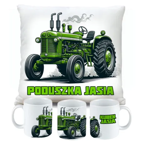 Zestaw na Prezent Rolnika Kubek Poduszka z Traktorem Styl Farming Symulator