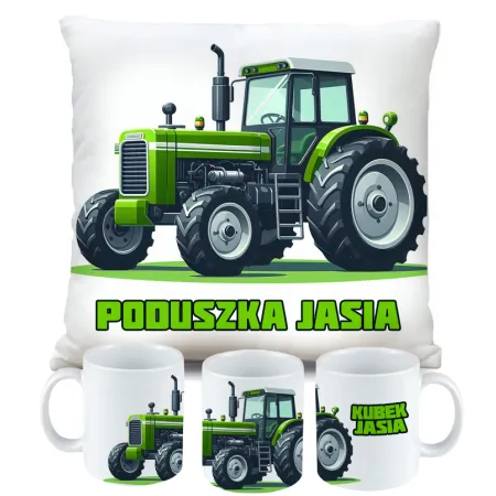 Zestaw na Prezent Rolnika Kubek Poduszka z Traktorem Styl Farming Symulator