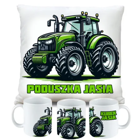 Zestaw na Prezent Rolnika Kubek Poduszka z Traktorem Styl Farming Symulator