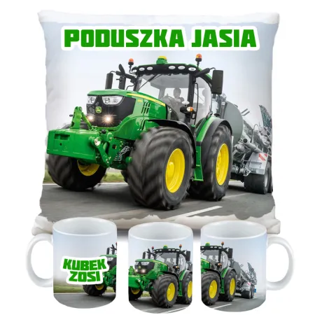 Zestaw na Prezent Rolnika Kubek Poduszka z Traktorem Styl Farming Symulator