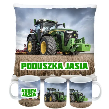 Zestaw na Prezent Rolnika Kubek Poduszka z Traktorem Styl Farming Symulator