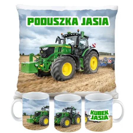 Zestaw na Prezent Rolnika Kubek Poduszka z Traktorem Styl Farming Symulator