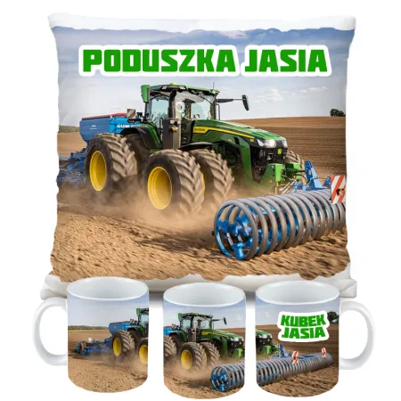 Zestaw na Prezent Rolnika Kubek Poduszka z Traktorem Styl Farming Symulator