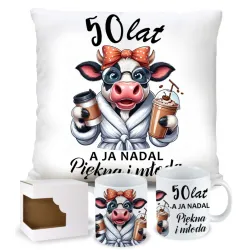 PREZENT NA 30 40 50 60 70 80 URODZINY DLA KOBIETY KUBEK + PODUSZKA ZESTAW