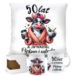 PREZENT NA 30 40 50 60 70 80 URODZINY DLA KOBIETY KUBEK + PODUSZKA ZESTAW