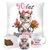 PREZENT NA 30 40 50 60 70 80 URODZINY DLA KOBIETY KUBEK + PODUSZKA ZESTAW