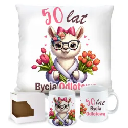 PREZENT NA 30 40 50 60 70 80 URODZINY DLA KOBIETY KUBEK + PODUSZKA ZESTAW