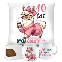 PREZENT NA 30 40 50 60 70 80 URODZINY DLA KOBIETY KUBEK + PODUSZKA ZESTAW