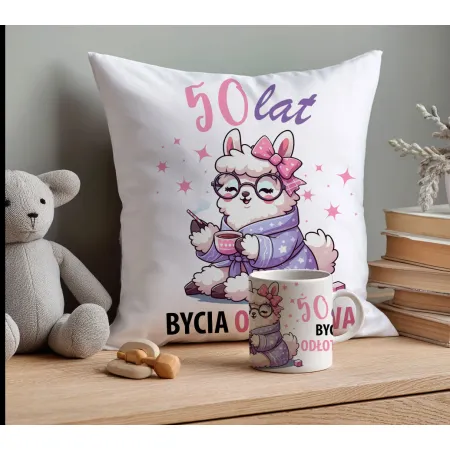 PREZENT NA 30 40 50 60 70 80 URODZINY DLA KOBIETY KUBEK + PODUSZKA ZESTAW