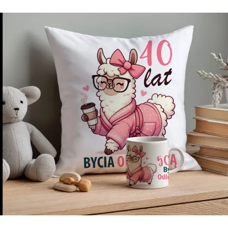 PREZENT NA 30 40 50 60 70 80 URODZINY DLA KOBIETY KUBEK + PODUSZKA ZESTAW