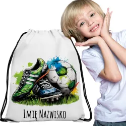 WOREK do przedszkola na buty PLECAK do szkoły żłobka Piłka nożna dla kibica