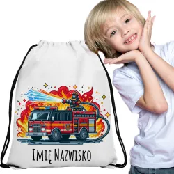 WOREK do przedszkola na buty PLECAK szkoły żłobka Straż Pożarna Strażak