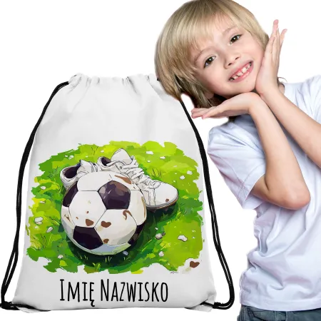 WOREK do przedszkola na buty PLECAK do szkoły żłobka Piłka nożna dla kibica
