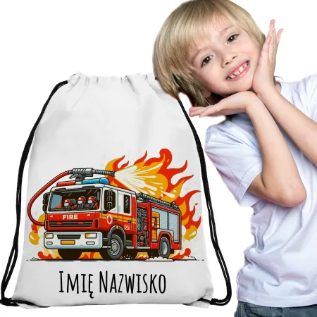 WOREK do przedszkola na buty PLECAK szkoły żłobka Straż Pożarna Strażak