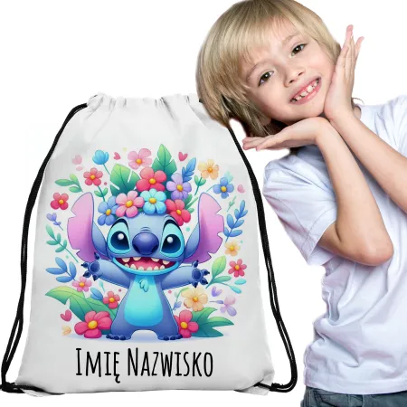 WOREK do przedszkola na kapcie buty PLECAK szkoły żłobka Niebieski kosmita + imię